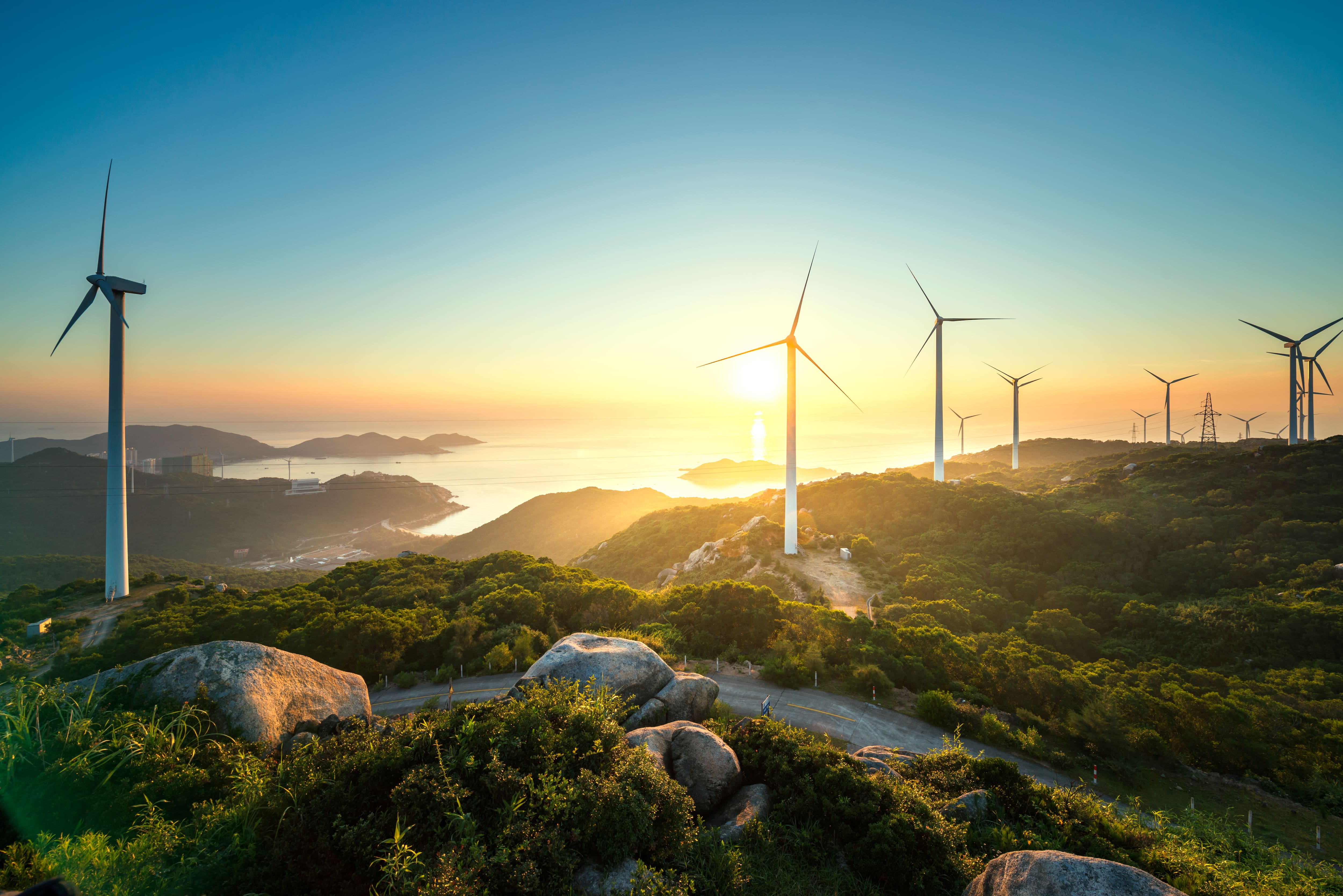 风力涡轮机，自然，可持续